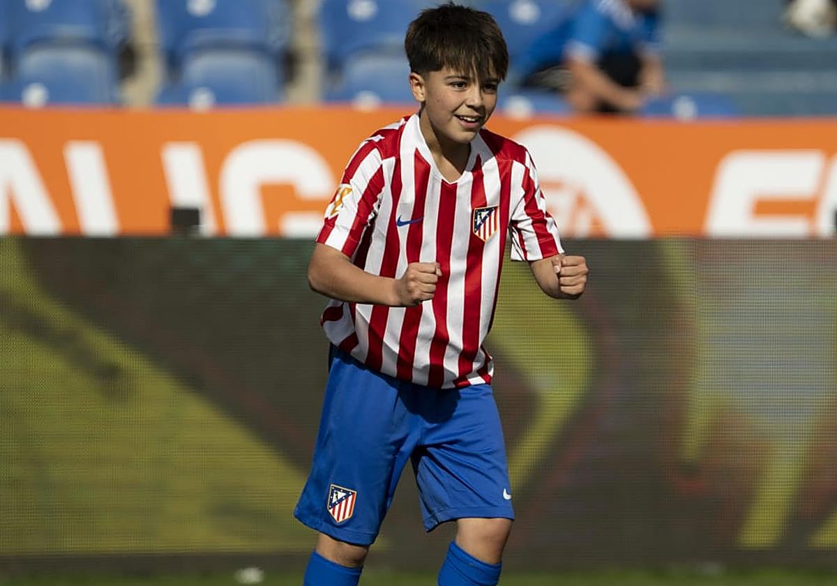 Luca Villa celebra el gol marcado ante el Real Madrid