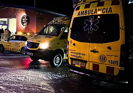 Las dotaciones de ambulancias desplazadas hasta el polideportivo donde se produjo la fuga