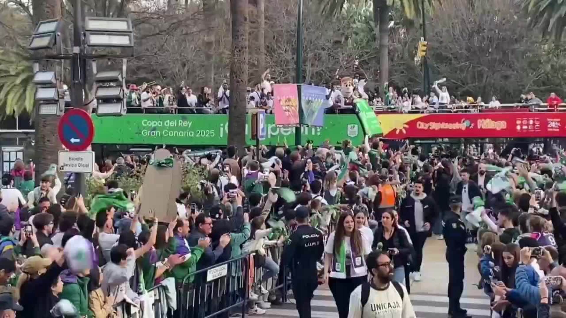 El Unicaja celebra en Málaga su tercera Copa del Rey