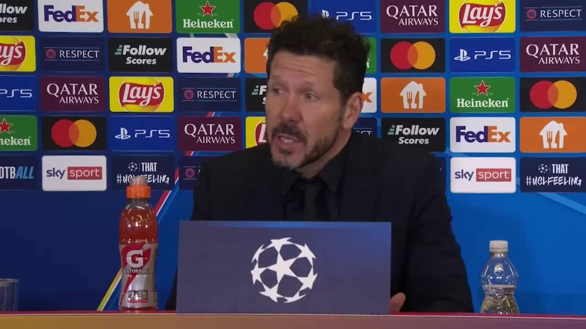 Simeone destaca que el equipo &quot;salió a por el partido enseguida y tuvo un ritmo altísimo&quot;