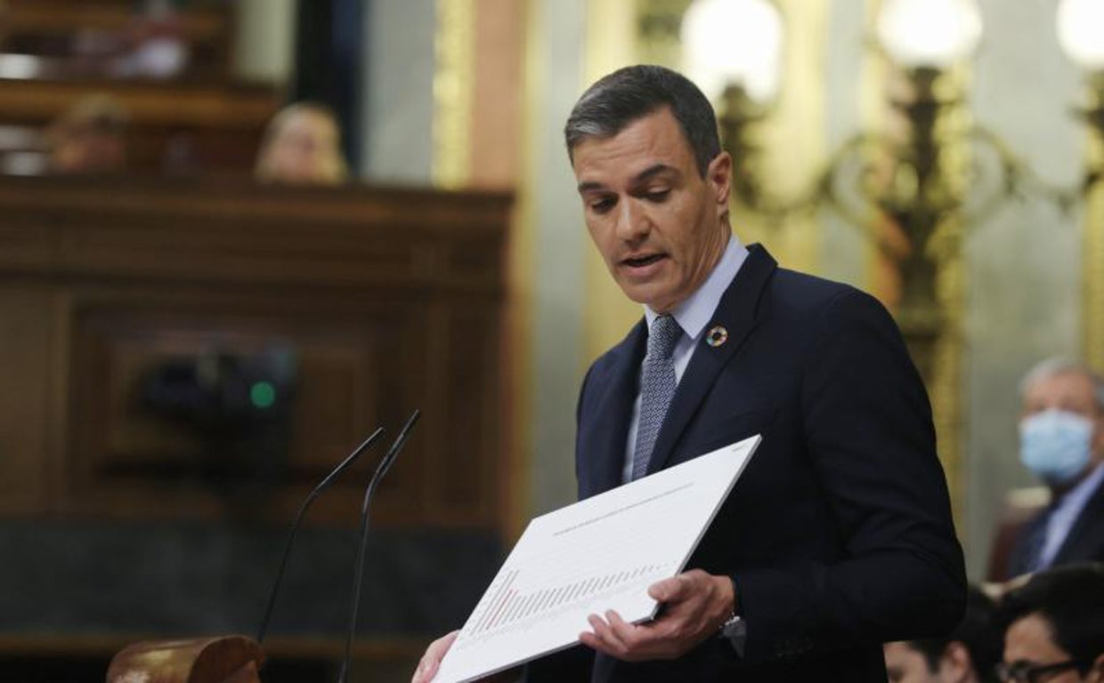 Pedro Sánchez durante el debate del estado de la nación
