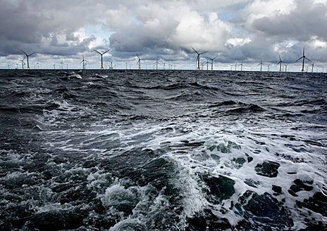 Imagen secundaria 1 - Foto superior: Izquierda, planta fotovoltaica El Romero Solar en el desierto de Atacama (Chile), una de las regiones más áridas del planeta. Es propiedad de Acciona Energía. Debajo, imagen izquierda, parque eólico de Wikinger (Alemania), en el mar Báltico, operado por Iberdrola. Los aerogeneradores se instalan sobre estructuras elevadas para evitar el impacto de las olas. Debajo, imagen derecha, Antena de telecomunicaciones para el 112. La estructura del panel solar es de Alusín Solar.