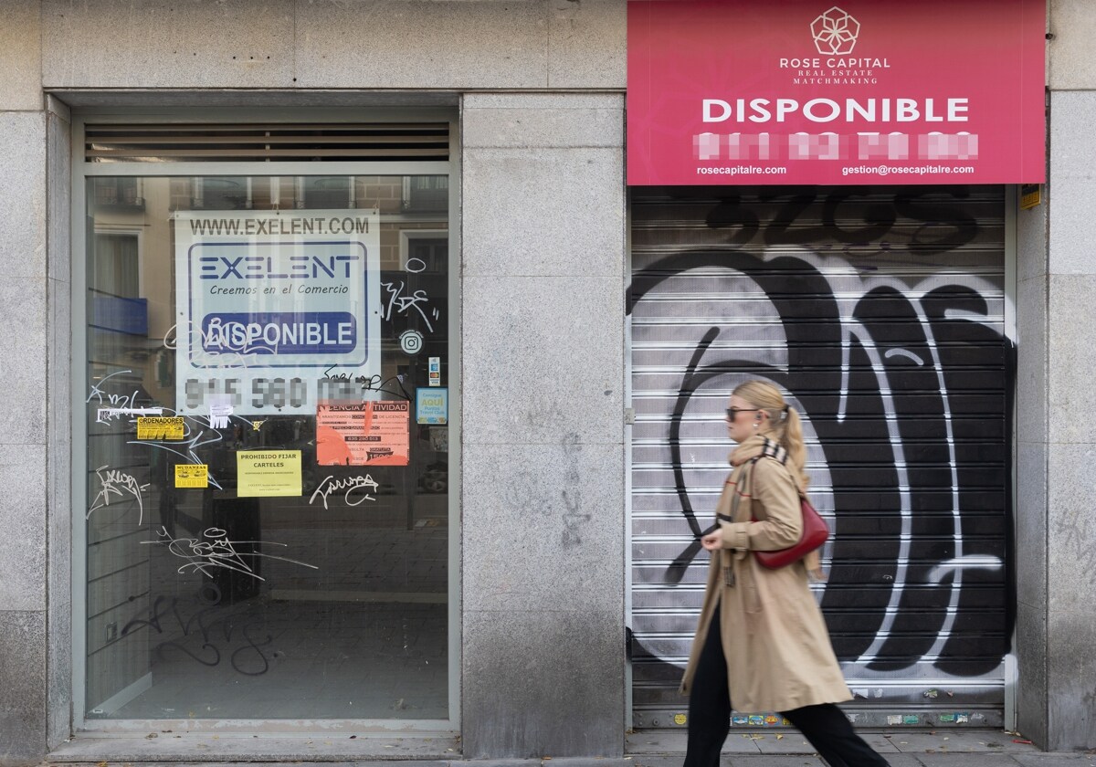 Pequeño comercio cerrado en el centro de Madrid