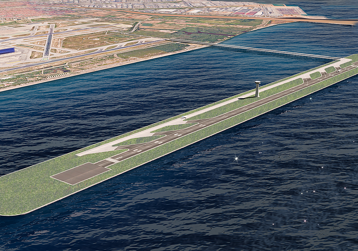 Proyecto de una nueva pista sobre el mar