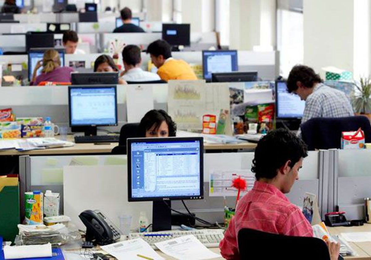 Empleados de una empresa en Madrid
