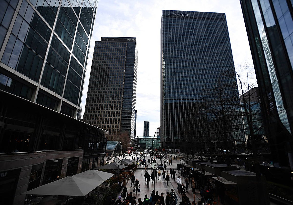 Las sedes de varios bancos en el distrito financiero de Londres