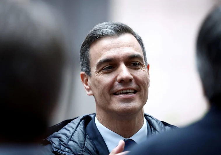 The head of government, Pedro Sanchez, at the end of the European Council