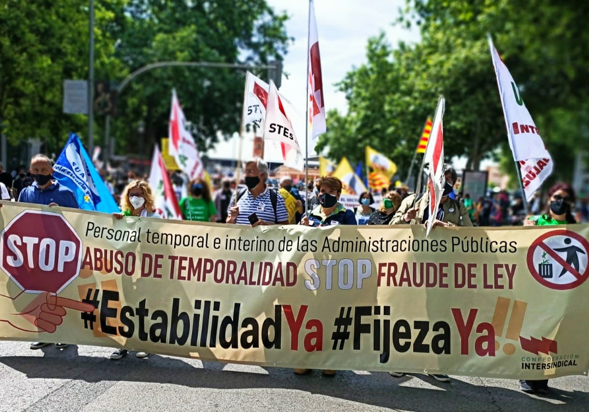 Manifestación en Madrid contra la temporalidad en el sector público