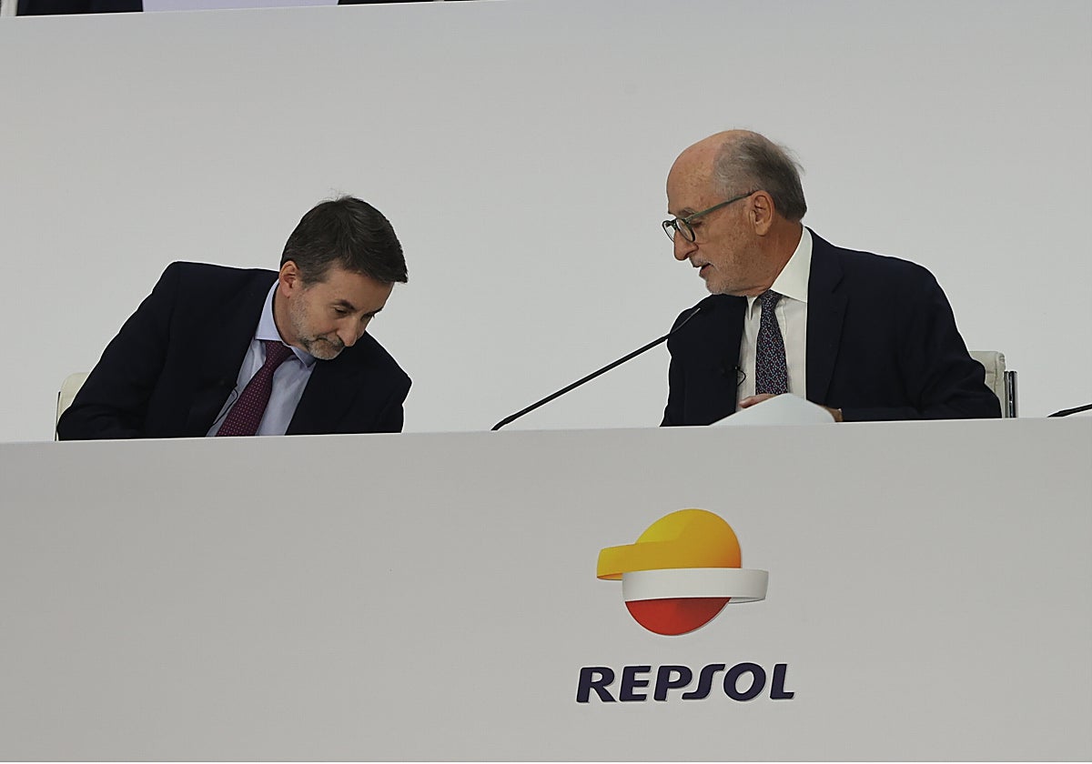 Imaz y Brufau, esta mañana en la junta