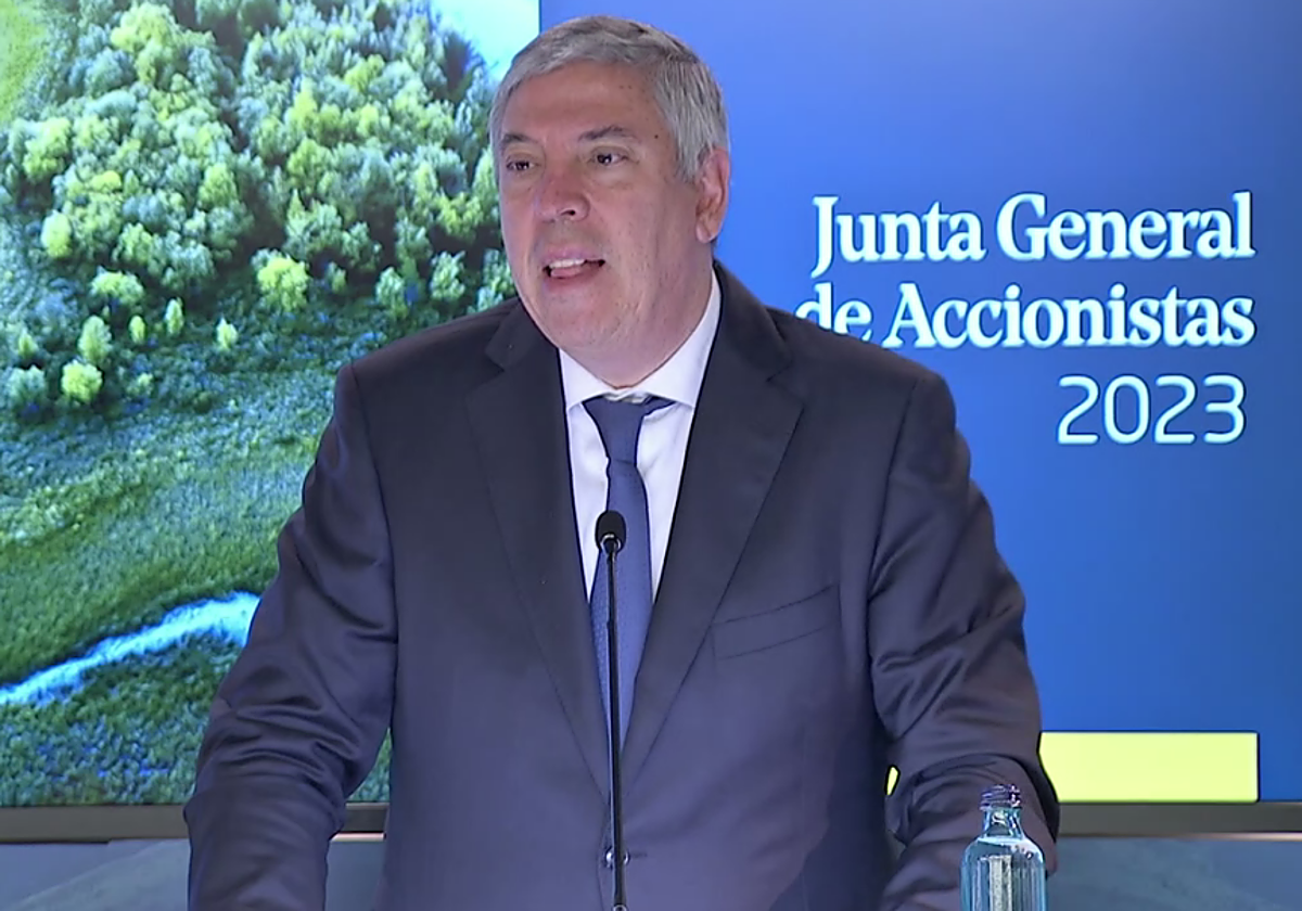 El nuevo consejero delegado, hoy, en la junta