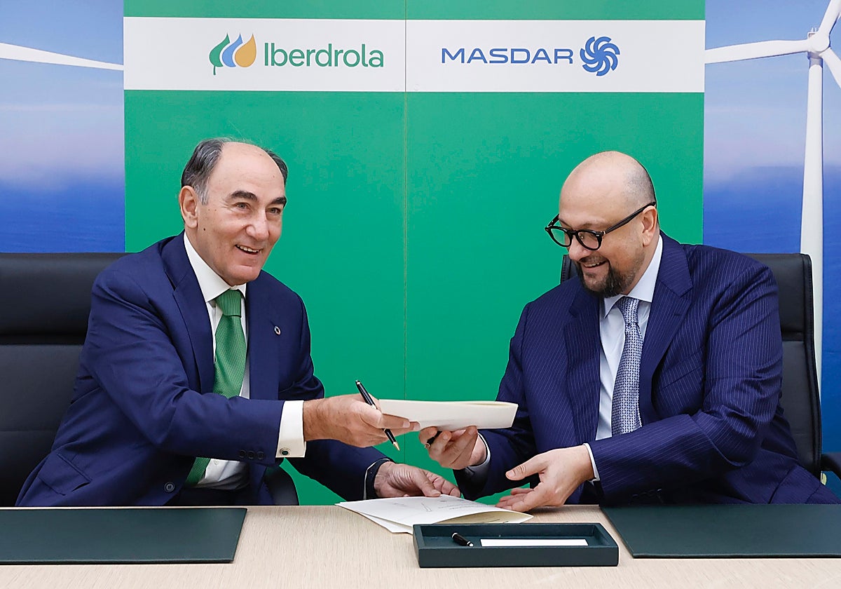 El presidente de Iberdrola, Ignacio Galán, y el CEO de Masdar, Mohamed Jameel Al Ramahi