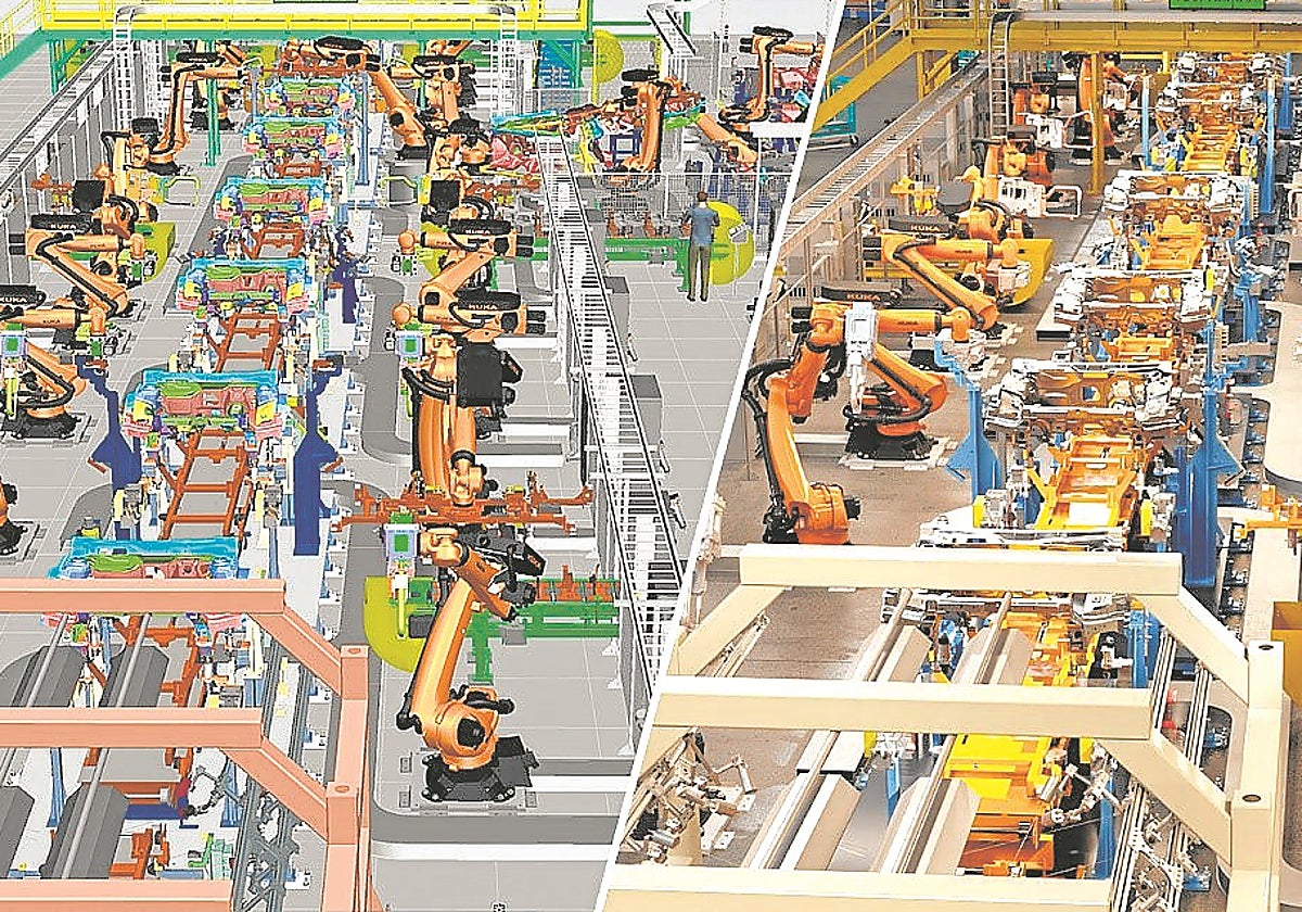 Una imagen del proyecto de metaversos industriales que ha unido a Nvidia y Siemens
