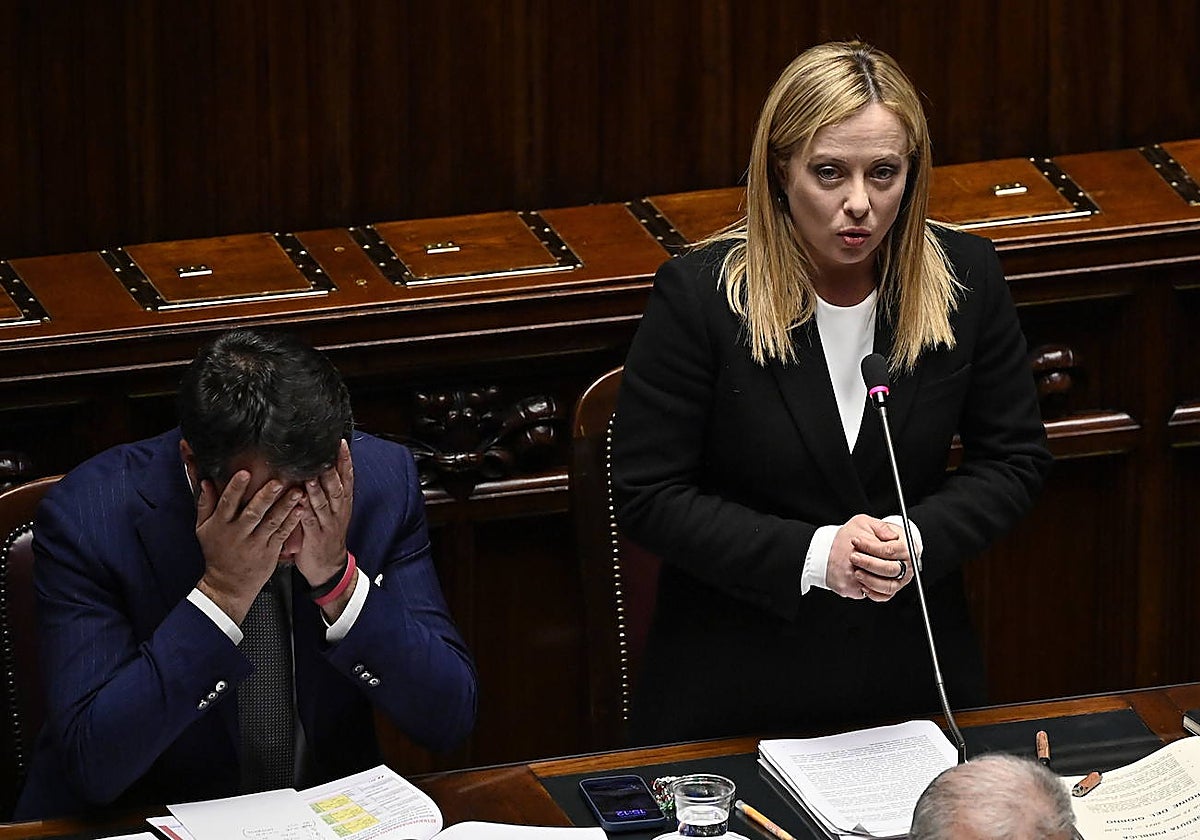 Giorgia Meloni, primera ministra, y Matteo Salvini, viceprimer ministro