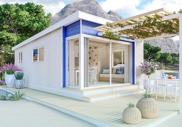 La casa prefabricada que hará que te sientas como en las islas griegas y que vale 50.000 euros