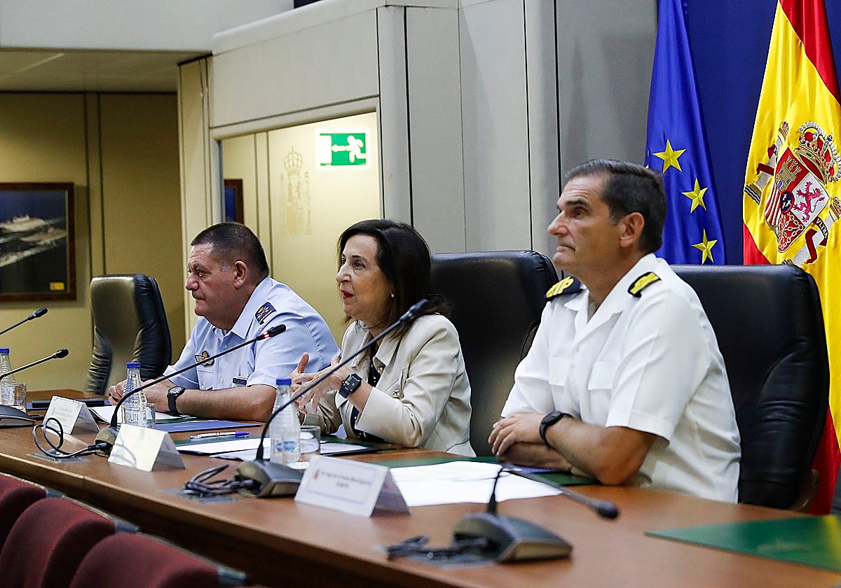 La ministra Margarita Robles en una videoconferencia
