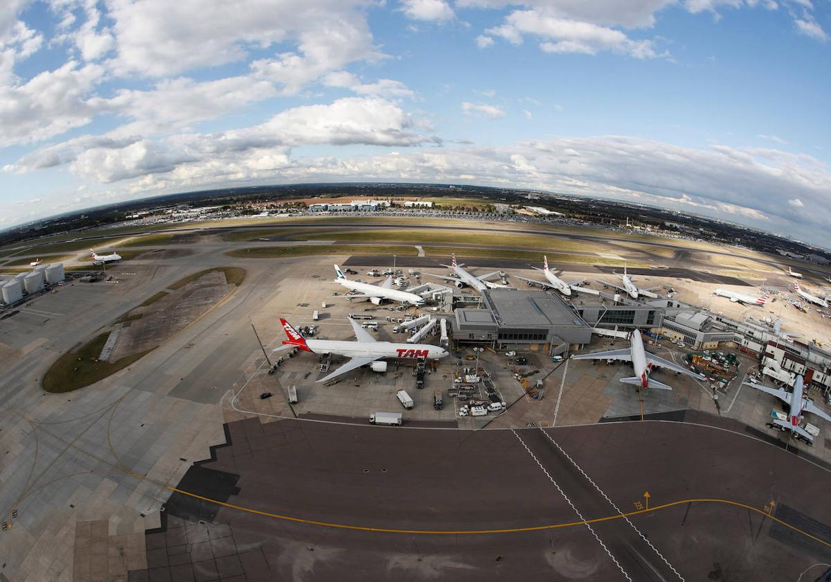 Vista aérea del aeropuerto de Heathrow