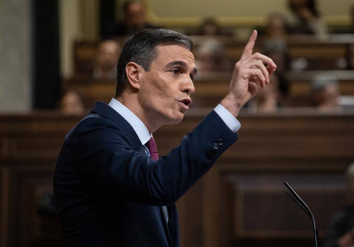 Pedro Sánchez durante el debate de investidura