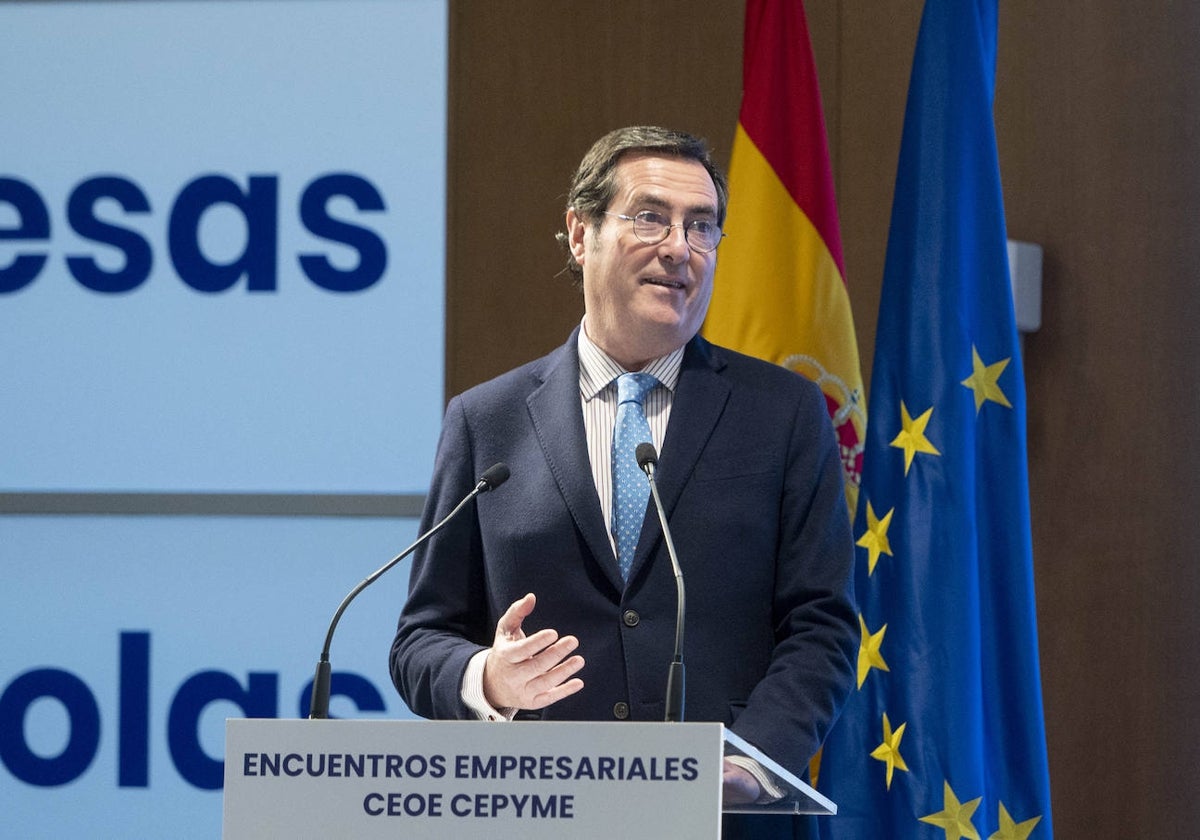 El presidente de la CEOE, Antonio Garamendi, en el encuentro empresarial entre CEO Y CEPYME