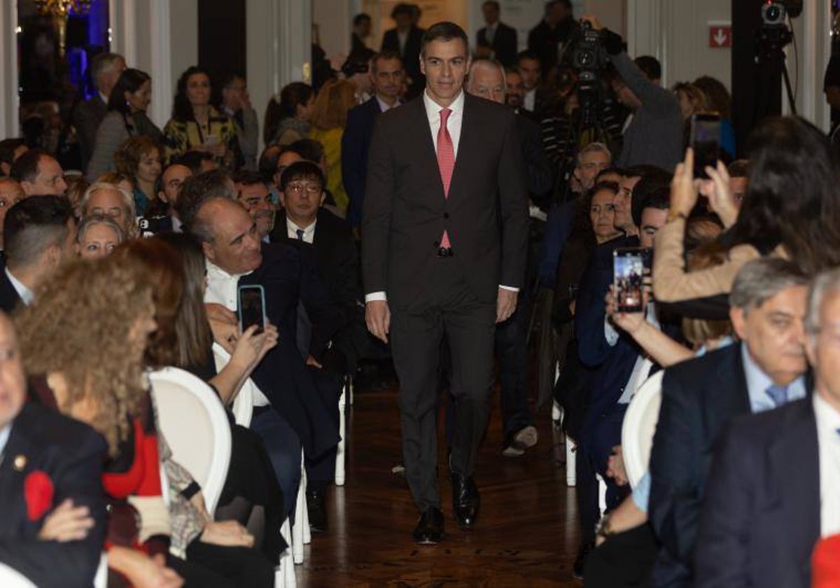 El presidente del Gobierno, Pedro Sánchez, a su entrada en el Spain Inverstors Day