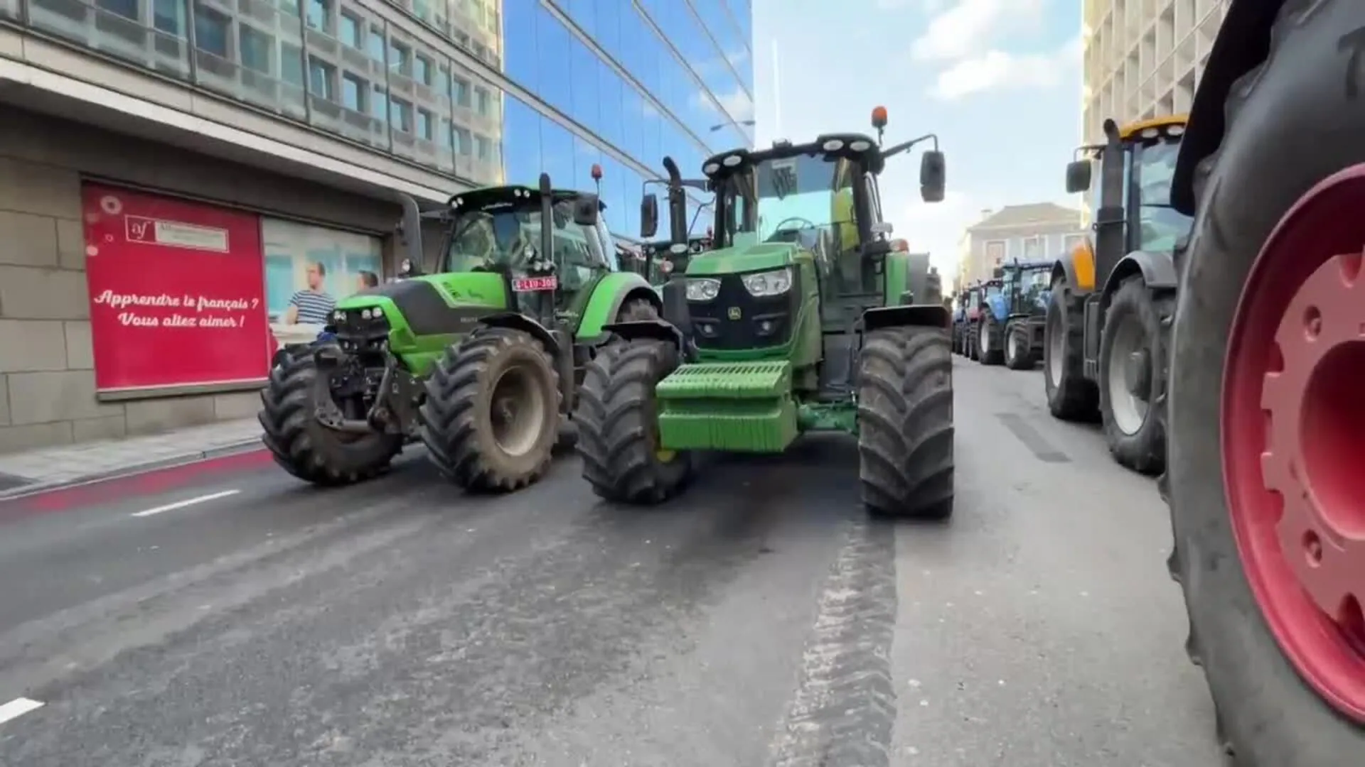 Fierce demonstration of farmers in Brussels