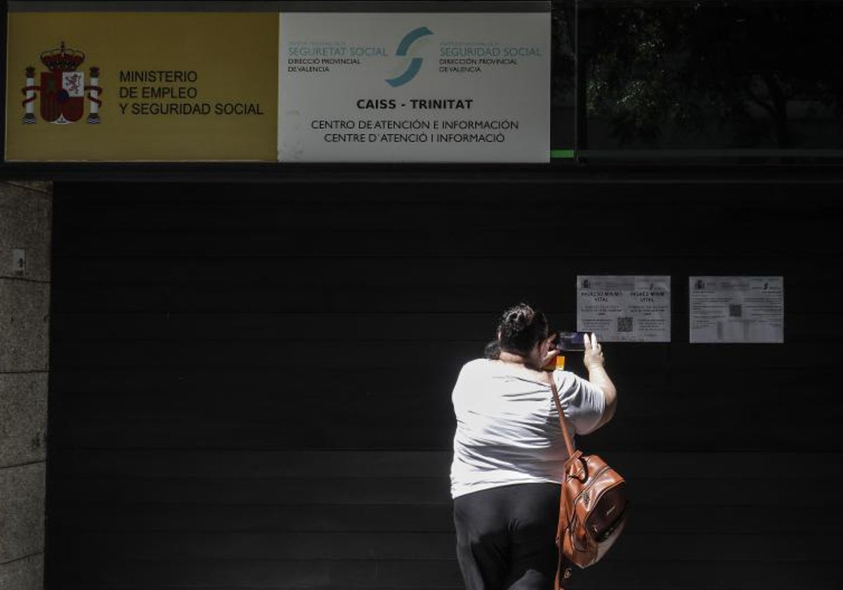 Sede de la Seguridad Social cerrada durante los meses de pandemia, en 2020