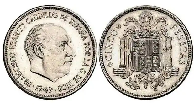 5 pesetas de 1949