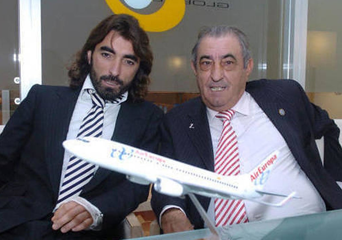 Javier Hidalgo (izq.) y su padre Juan José Hidalgo, de Globalia