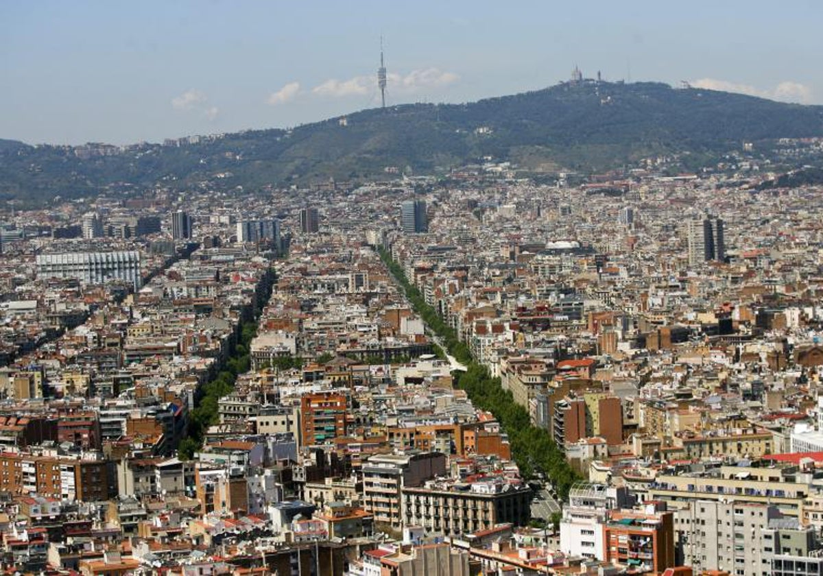 Vista aérea de la ciudad de Barcelona