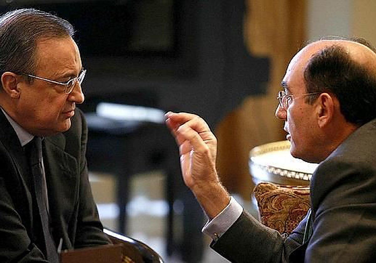 El presidente de ACS, Florentino Pérez, y el de Iberdrola, Ignacio Galán