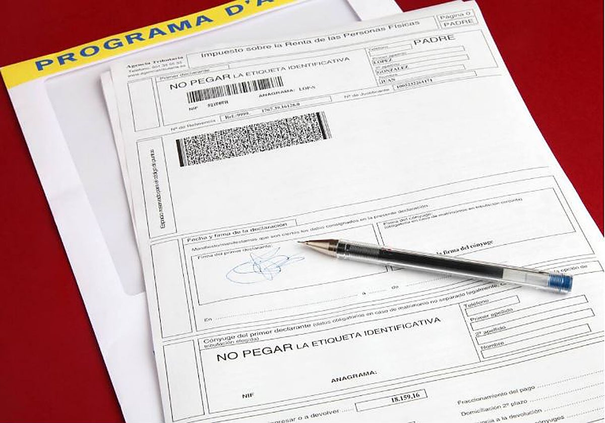 Imagen del borrador de una declaración de la renta