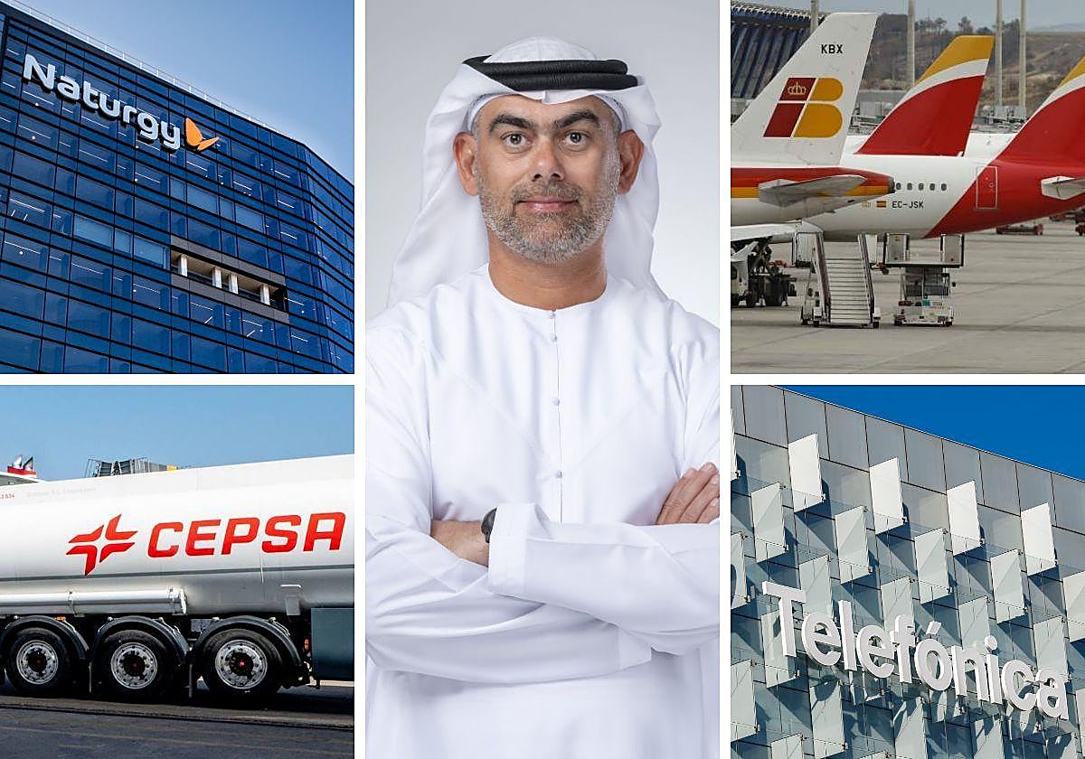 Jasim Husain Thabet, consejero delegado de Taqa, en el centro