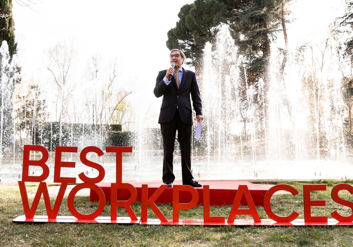 Nicolás Ramilo, director general de Great Place to Work en España, durante la presentación de la edición de 2023
