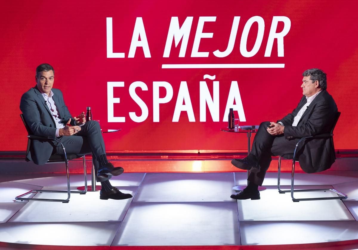El presidente Sánchez, junto al ministro de Transformación Digital y Función Pública, José Luis Escrivá