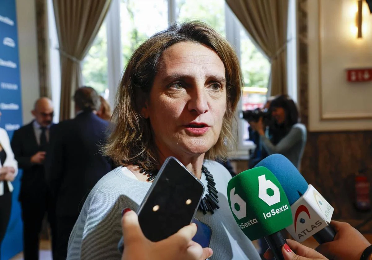 La ministra de Transición Ecológica, Teresa Ribera, ayer en un acto en Madrid