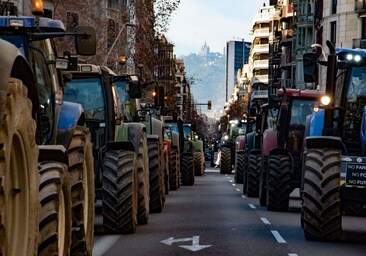 Tractorada en Barcelona, imagen de archivo