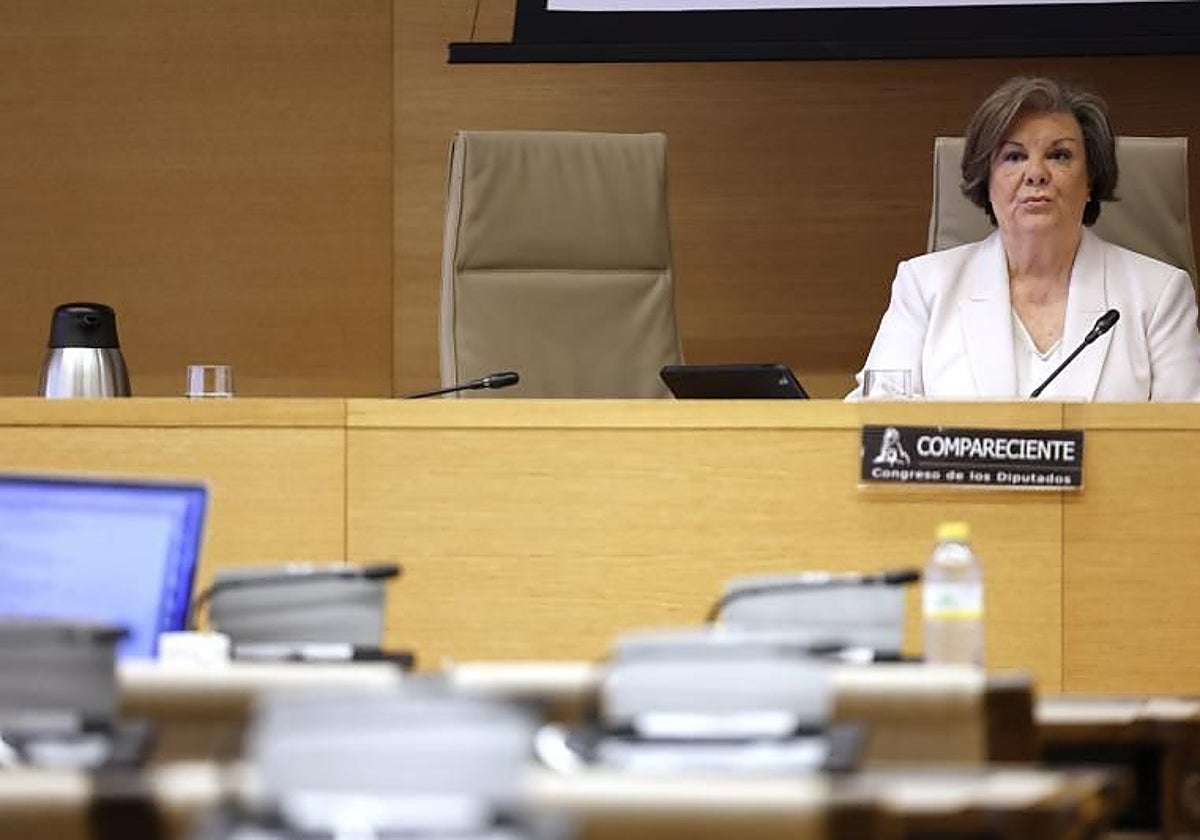 La presidenta del Tribunal de Cuentas, Enriqueta Chicano, en una comparecencia parlamentaria