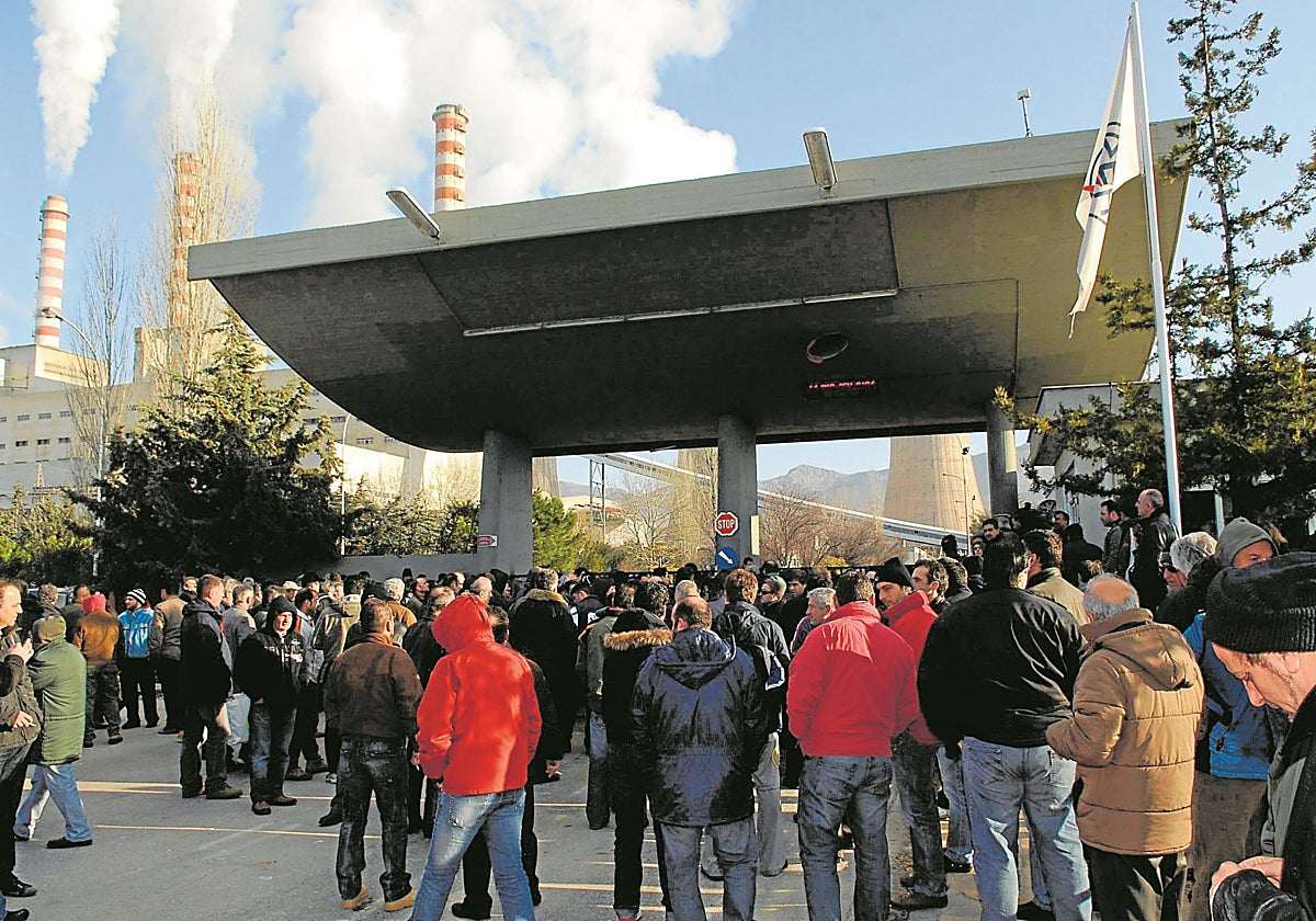Trabajadores concentrados en Kozani (Grecia) en una imagen de archivo
