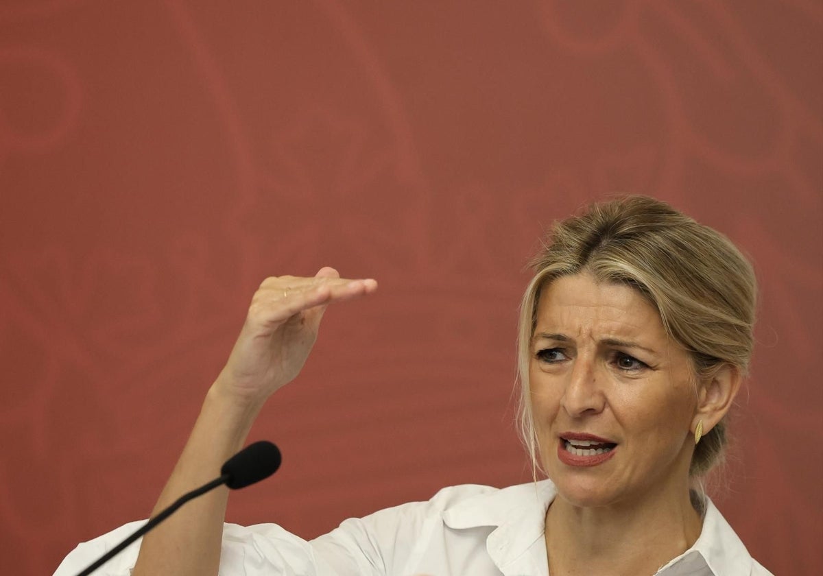 La vicepresidenta segunda y ministra de Trabajo, Yolanda Díaz, durante unas jornadas en El Escorial