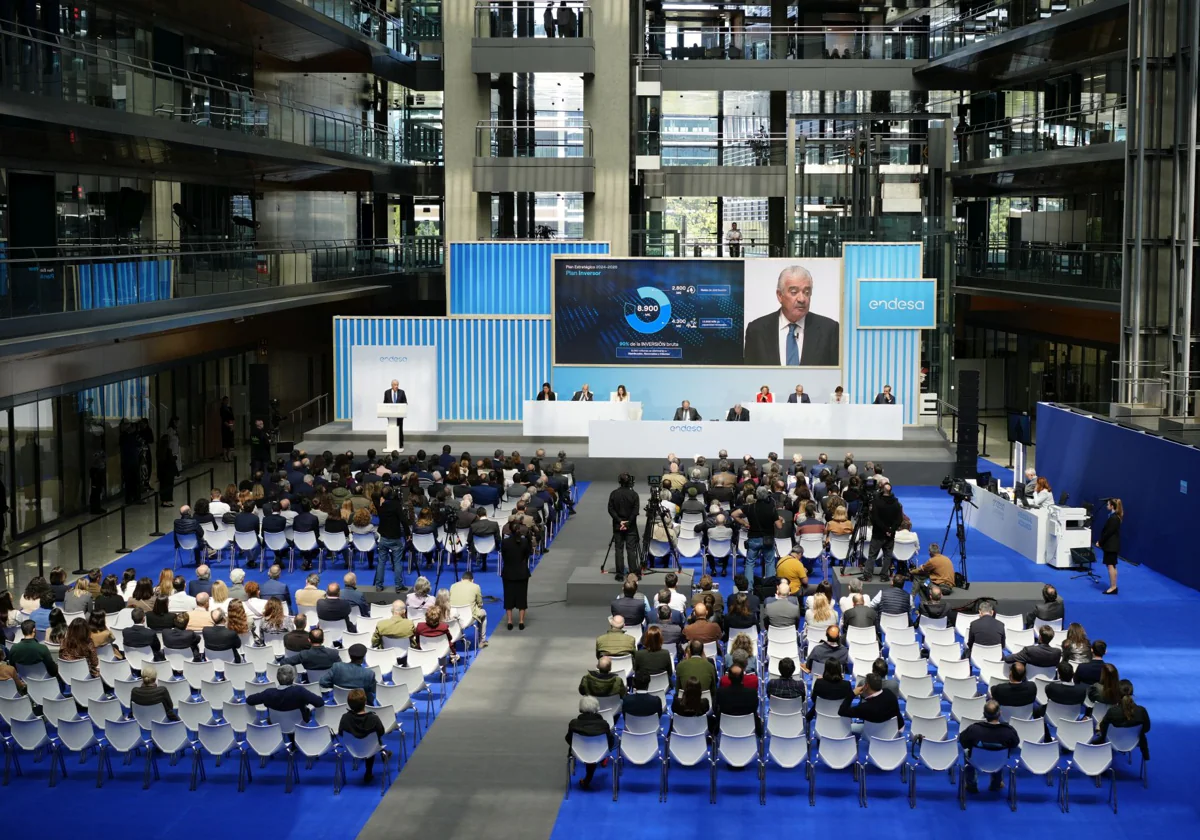 José Bogas, presidente de Endesa, en la última junta de accionistas