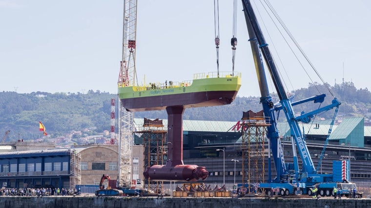 Botadura de uno de los prototipos de la empresa Magallanes Renovables