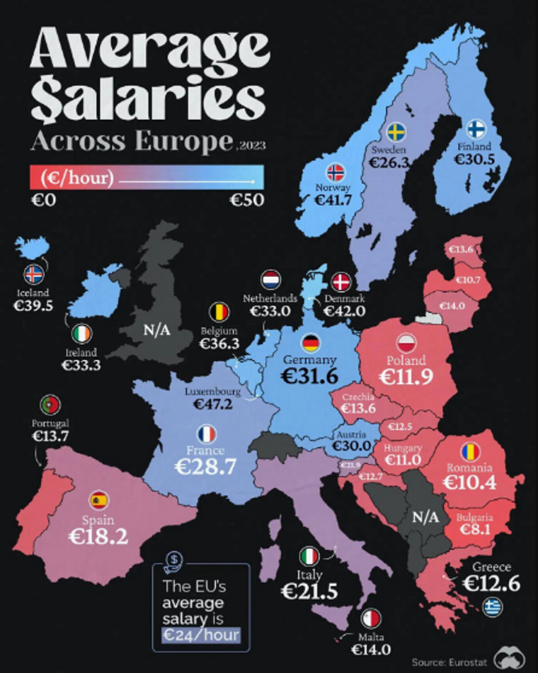 Mapa de salarios medios