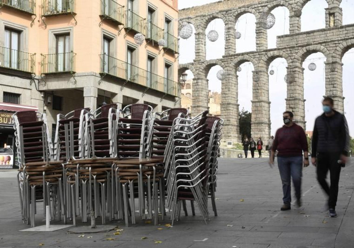 Vista del acueducto de Segovia