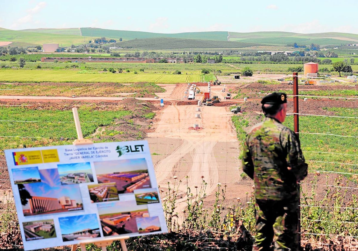 Una imagen de las obras de la Base Logística del Eército (BLET) que se está construyendo en La Rinconada (Córdoba) y que contará con Silpre, un avanzando sistema predictivo