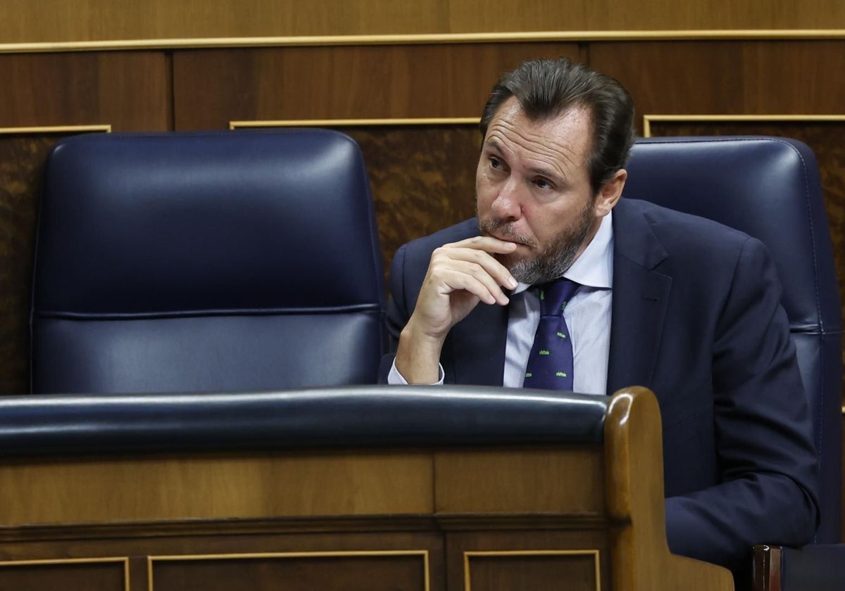 El ministro de Transportes, Oscar Puente, en el Congreso