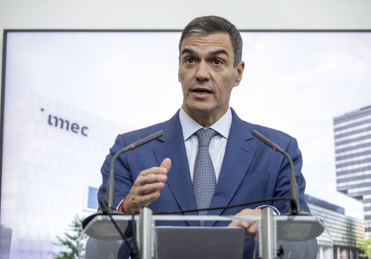 El presidente del Gobierno, Pedro Sánchez, en una rueda de prensa