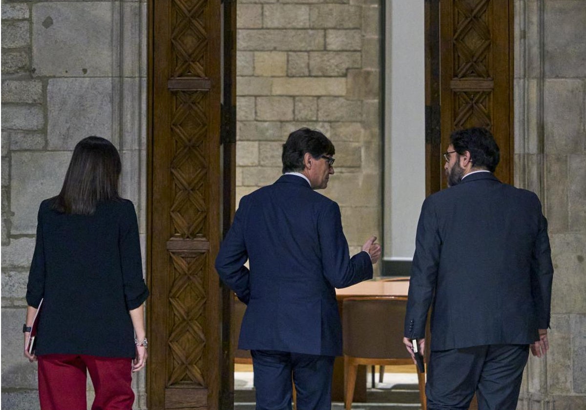 El presidente de Cataluña, Salvador Illa, en el Palau de la Generalitat