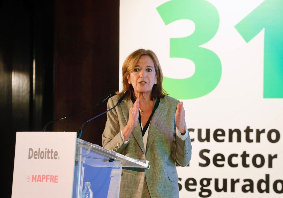 Mirenchu del Valle, presidenta de Unespa, en el 31 Encuentro del Sector Asegurador organizado por ABC, Deloitte y Mapfre