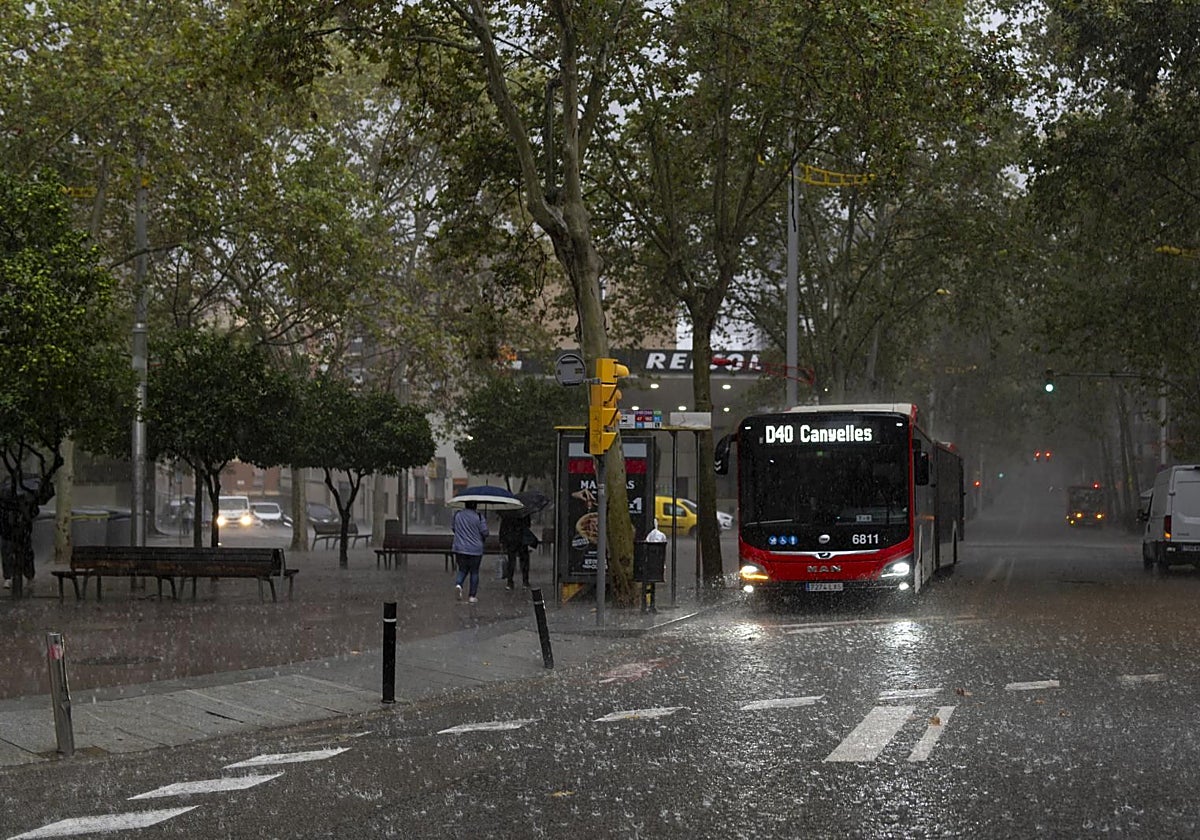 Un autobús urbano en Barcelona