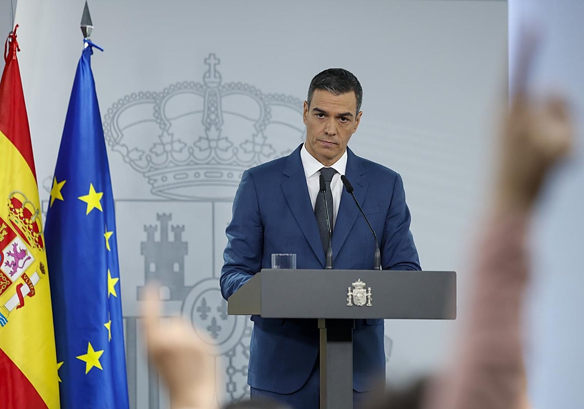 El presidente del Gobierno, Pedro Sánchez, en su comparecencia tras el Consejo de Ministros