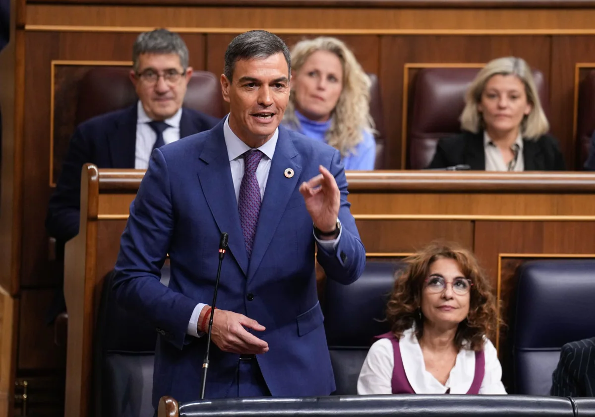 El presidente del Gobierno, Pedro Sánchez, en el Congreso de los Diputados